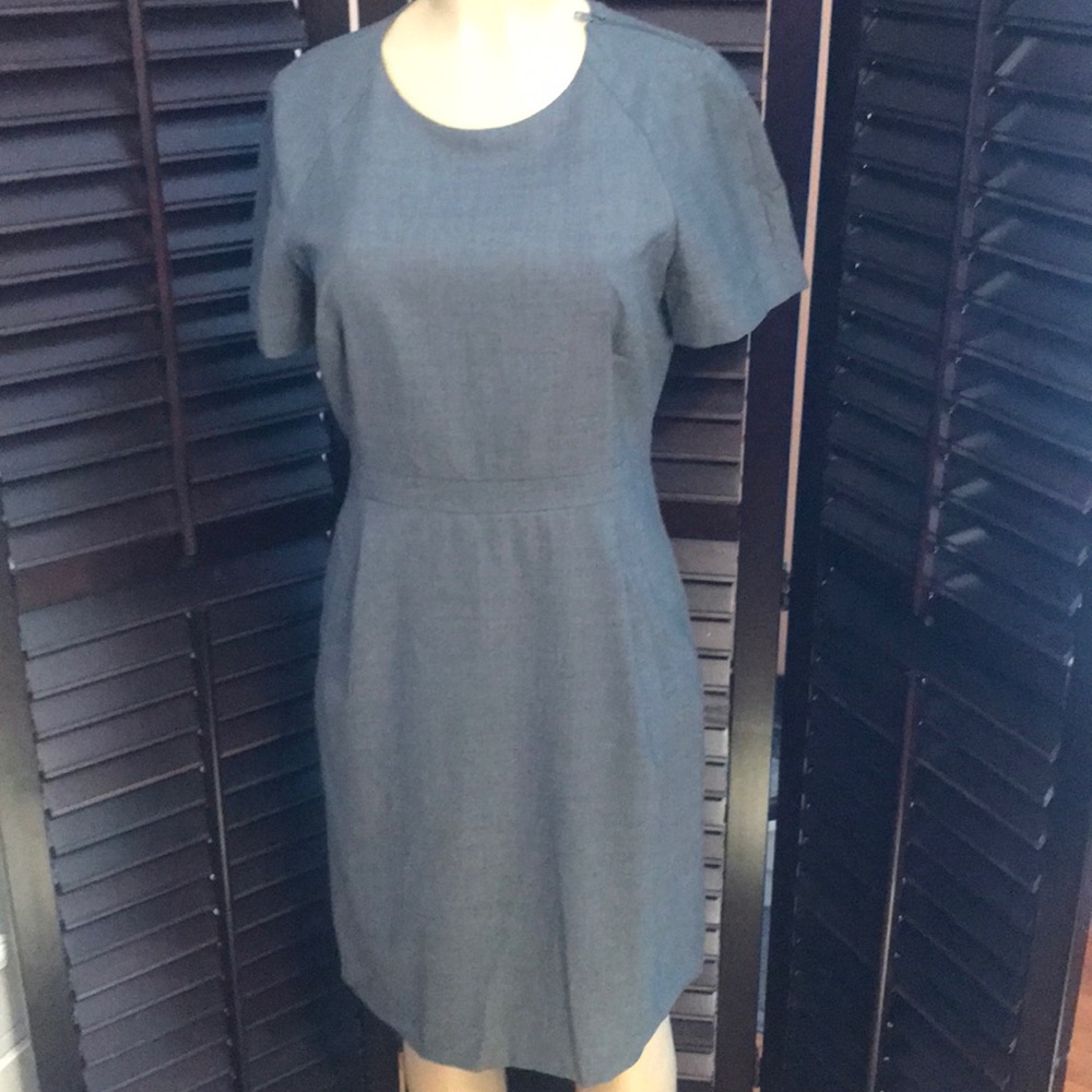 J Crew Wool Dress Lined Gray Size 10